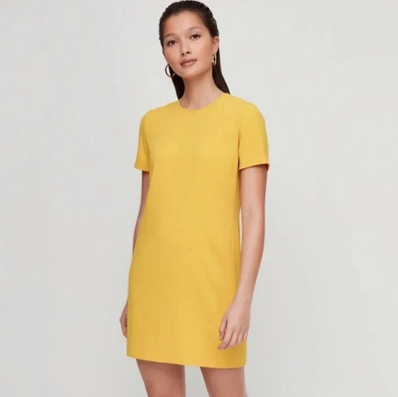 Aritzia Babaton Patricio Sundress Japanese Matte Crepe Mini Short Sleeve Dress 6 - Picture 2 of 13